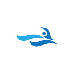 Abstract water waves logo design concept