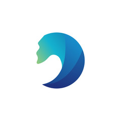 Abstract water waves logo design concept
