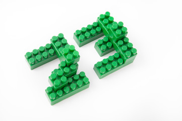 civi from colored cubes on white background, 23