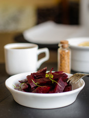 beet boiled - vegetable salad (beet slices)