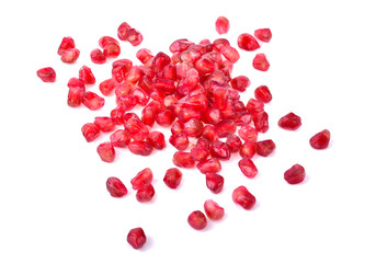 pomegranate seeds isolated on white background