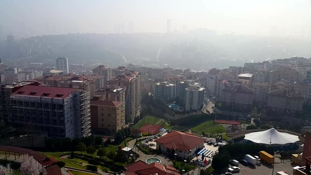 Big City Urban Air Pollution Fog Time Lapse