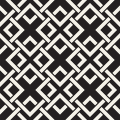 Vector seamless lines pattern. Abstract background with interweaving squares. Geometric monochrome lattice texture. Decorative grid.