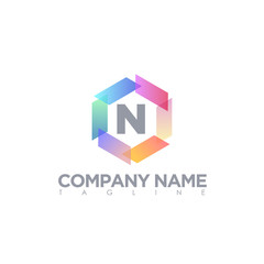 N MODERN LETTER LOGO TEMPLATE