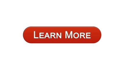 Fototapeta premium Learn more web interface button wine red, education online program, webinar