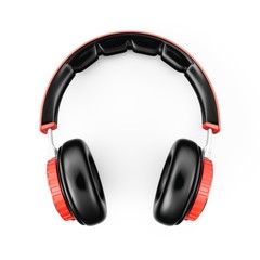 3D Rendering headphones isolated on white background