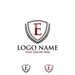 Law Firm,Law Office, latter E, Lawyer services, Vector logo template