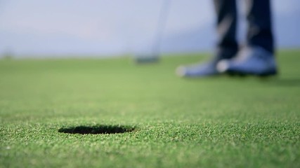 Golf put on the green. Pro golfer, perfect put, beautiful green - Powered by Adobe