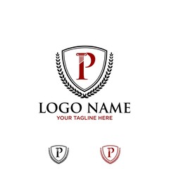 Law Firm,Law Office, latter P, Lawyer services, Vector logo template