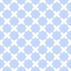 Blue quatrefoil lattice pattern.