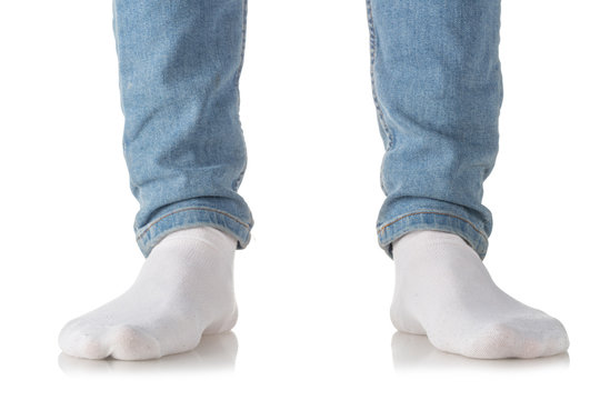 Man Wearing White Socks 