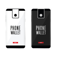 smartphone wallet vector illustration