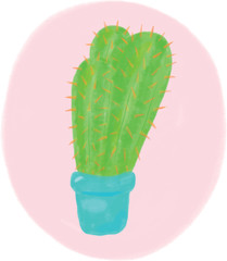 Cactus and Succulents in Pots Vector Illustrations