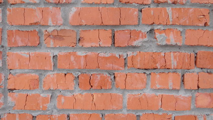 The texture of the brick wall.