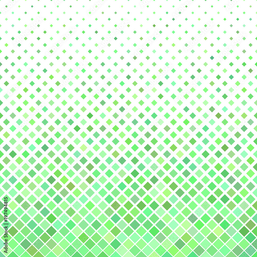 Poster abstract diagonal square pattern background - geometrical vector graphic from squares in green tones