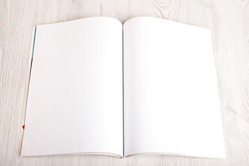 Open magazine with blank pages