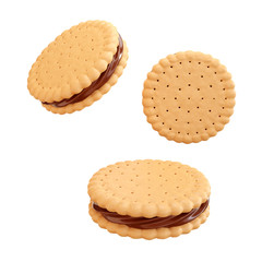 Sandwich chocolate cookies with chocolate fill