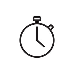 stopclock, chronometer outlined vector icon. Modern simple isolated sign. Pixel perfect vector  illustration for logo, website, mobile app and other designs