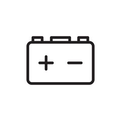 car battery outlined vector icon. Modern simple isolated sign. Pixel perfect vector  illustration for logo, website, mobile app and other designs