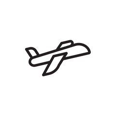 flying airplane, flying aircraft outlined vector icon. Modern simple isolated sign. Pixel perfect vector  illustration for logo, website, mobile app and other designs