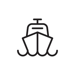 sailing ship, vessel outlined vector icon. Modern simple isolated sign. Pixel perfect vector  illustration for logo, website, mobile app and other designs
