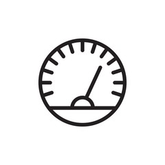 speedometer, measure speed outlined vector icon. Modern simple isolated sign. Pixel perfect vector  illustration for logo, website, mobile app and other designs