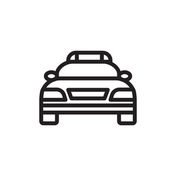 police car outlined vector icon. Modern simple isolated sign. Pixel perfect vector  illustration for logo, website, mobile app and other designs