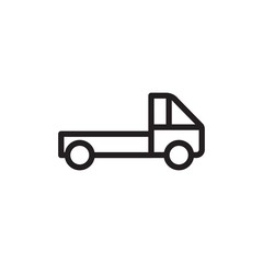 pickup truck, cargo truck outlined vector icon. Modern simple isolated sign. Pixel perfect vector  illustration for logo, website, mobile app and other designs