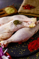 raw chicken legs ready to be cooked