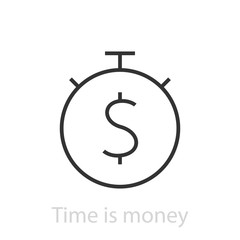 Stop watch with dollar sign