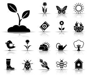 Frühling Iconset - Schwarz (Schatten)