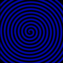 Fototapeta na wymiar Black blue round abstract vortex hypnotic spiral wallpaper.