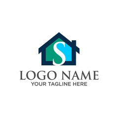 Real Estate and construction vector logo design template. letter S logo concept. Buildings abstract concept icon.