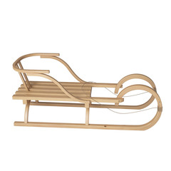 Wooden sleigh - 3d illustration isolated on white background