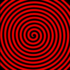 Black red round abstract vortex hypnotic spiral wallpaper.
