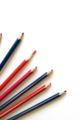 bright pencils on white background