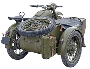 old motorcycle on white