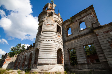 Ruins of an ancient castle Tereshchenko Grod in Zhitomir, Ukraine. Palace of 19th century