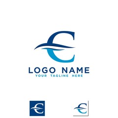 Fototapeta premium waves beach initials C logo vector