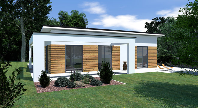 kleines winziges Haus, Bungalow, 3d render, 3d illustration