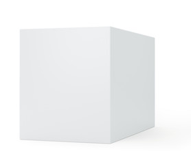 White cube. 3d illustration. Isolated on white background with soft shadow