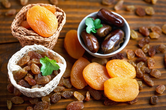  various dry fruits and dried apricots