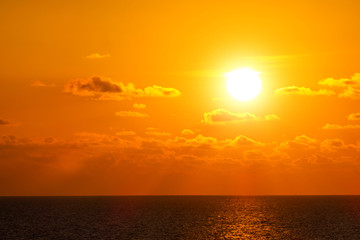 Fototapeta premium Seascape during sunset or sunrise , low key style. 