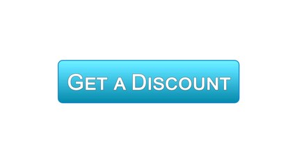 Get a discount web interface button blue color, online shopping application