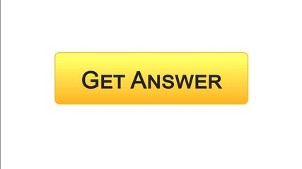 Get answer web interface button orange color, online consultation, site design