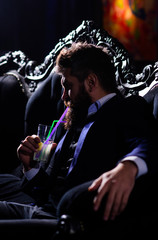 Whisky glass stylish man