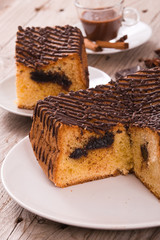 Chocolate cake. 