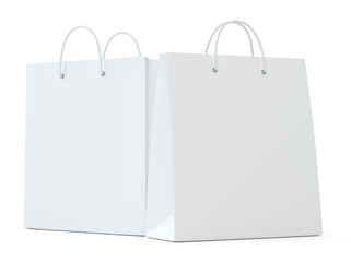 One classic white shopping bag for advertising and branding