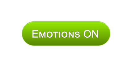 Emotions on web interface button green color, feelings expression, site design