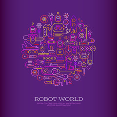 Robot World vector illustration